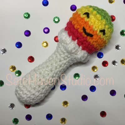 Easy Rainbow Baby Rattle – Free Crochet Pattern
